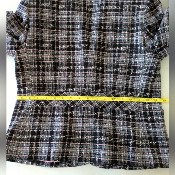 Vintage Worthington Tailored Blazer Blk/Grey/White/Pink Feminine Goth Boss 8P - Picture 15 of 16